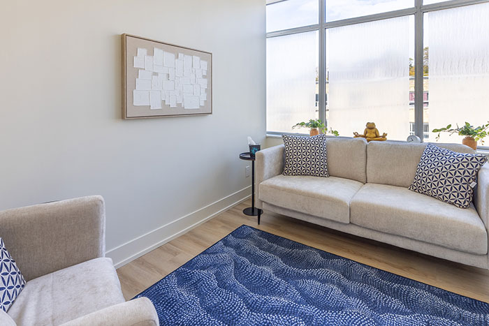 Therapy room with natural light at Cedarvale Therapy Centre